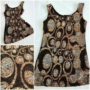 ZOEY Midnight Lightning Sequin Tank Top Sleeveless